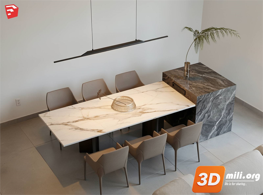 Dining Table Set Skp Files